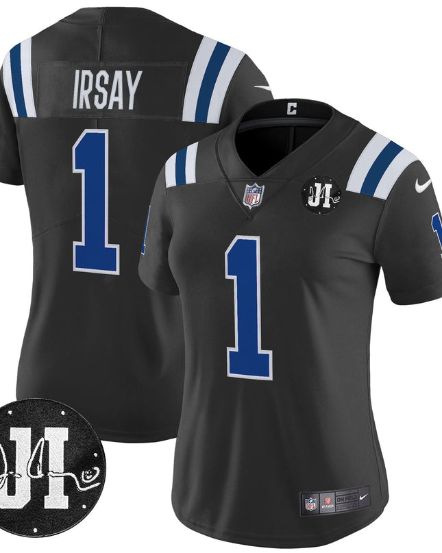 Women's Indianapolis Colts 2025 Jim Irsay Patch Vapor Limited Jersey - All Stitched