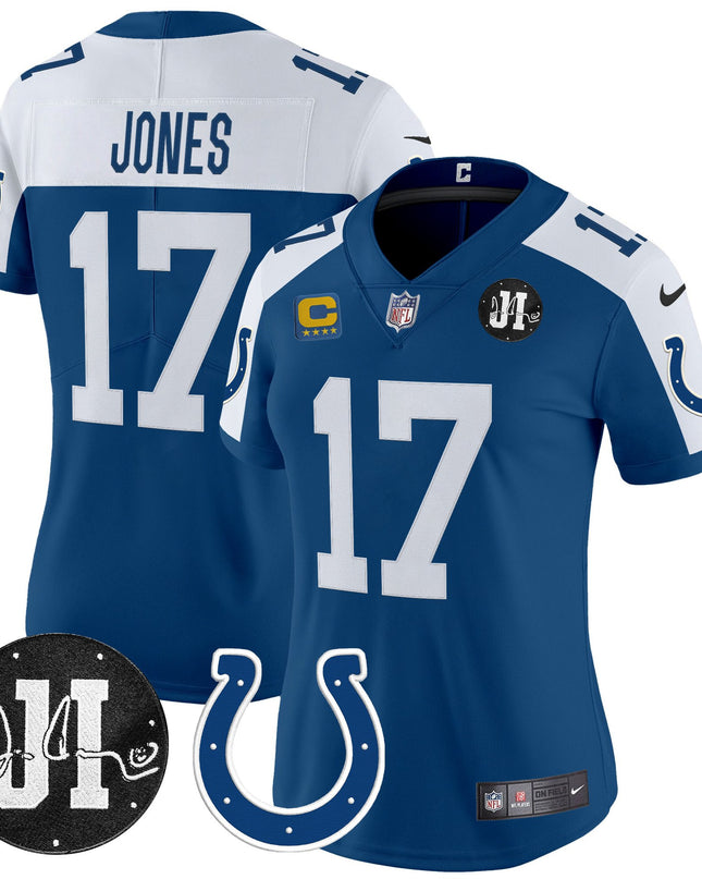 Women's Indianapolis Colts 2025 Jim Irsay Patch Vapor Limited Jersey - All Stitched
