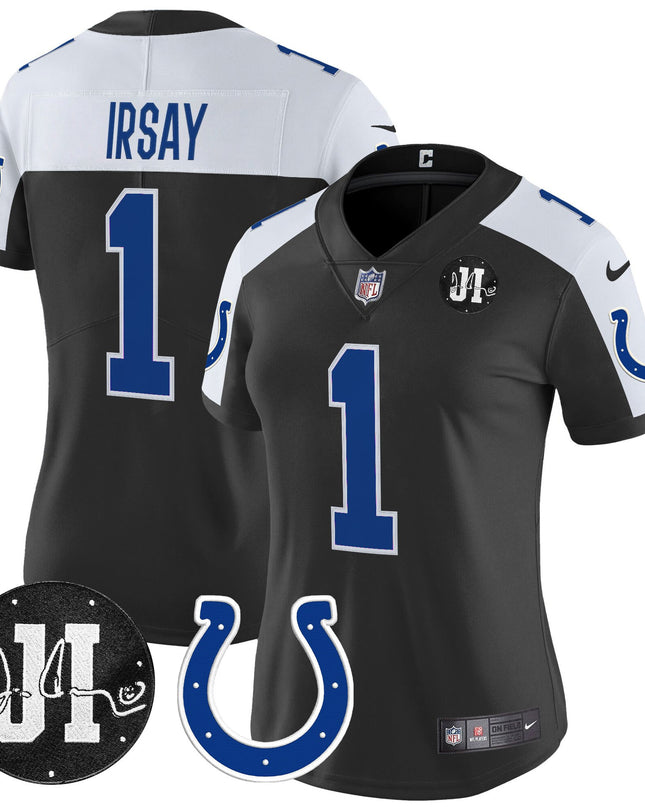 Women's Indianapolis Colts 2025 Jim Irsay Patch Vapor Limited Jersey - All Stitched