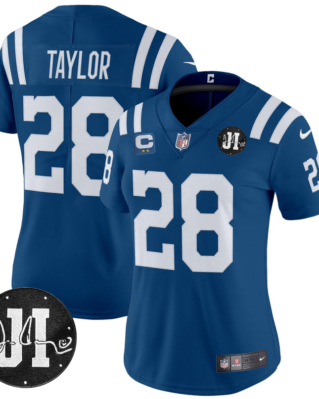 Women's Indianapolis Colts 2025 Jim Irsay Patch Vapor Limited Jersey - All Stitched