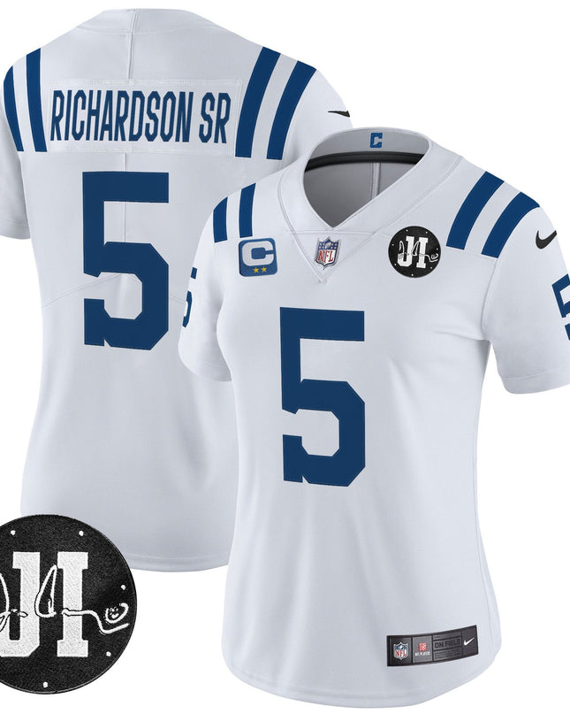 Women's Indianapolis Colts 2025 Jim Irsay Patch Vapor Limited Jersey - All Stitched