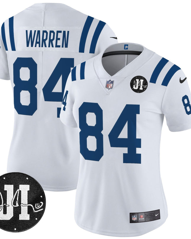 Women's Indianapolis Colts 2025 Jim Irsay Patch Vapor Limited Jersey - All Stitched