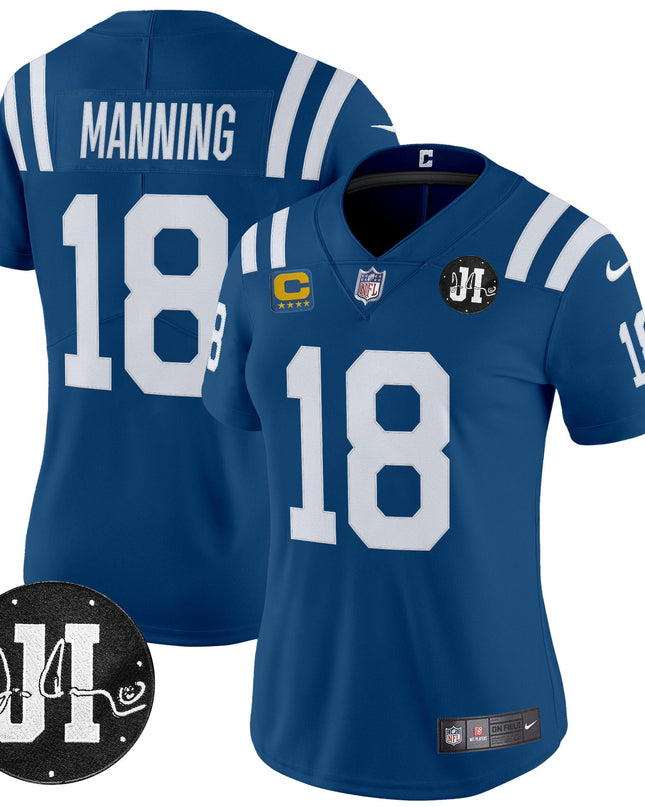Women's Indianapolis Colts 2025 Jim Irsay Patch Vapor Limited Jersey - All Stitched