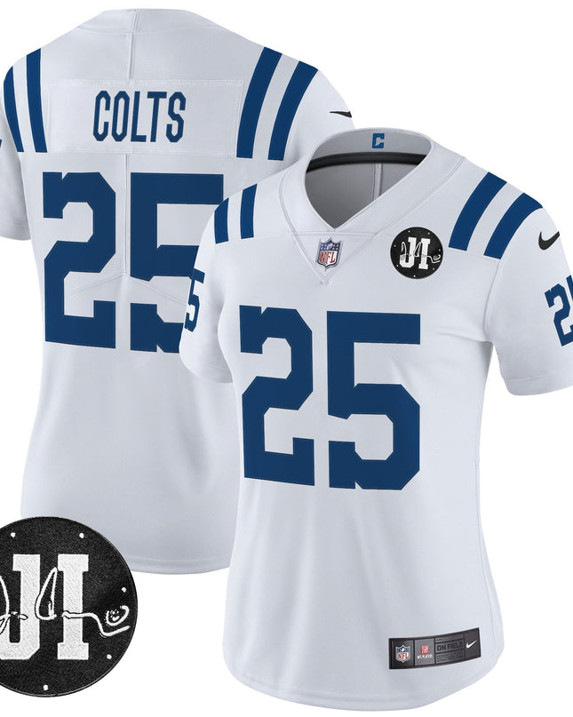 Women's Indianapolis Colts 2025 Jim Irsay Patch Vapor Limited Jersey - All Stitched