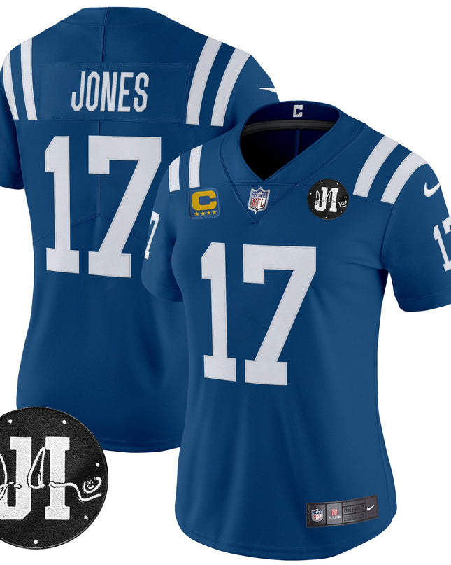 Women's Indianapolis Colts 2025 Jim Irsay Patch Vapor Limited Jersey - All Stitched