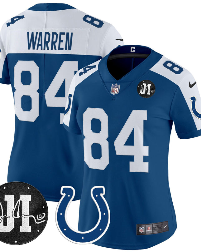 Women's Indianapolis Colts 2025 Jim Irsay Patch Vapor Limited Jersey - All Stitched