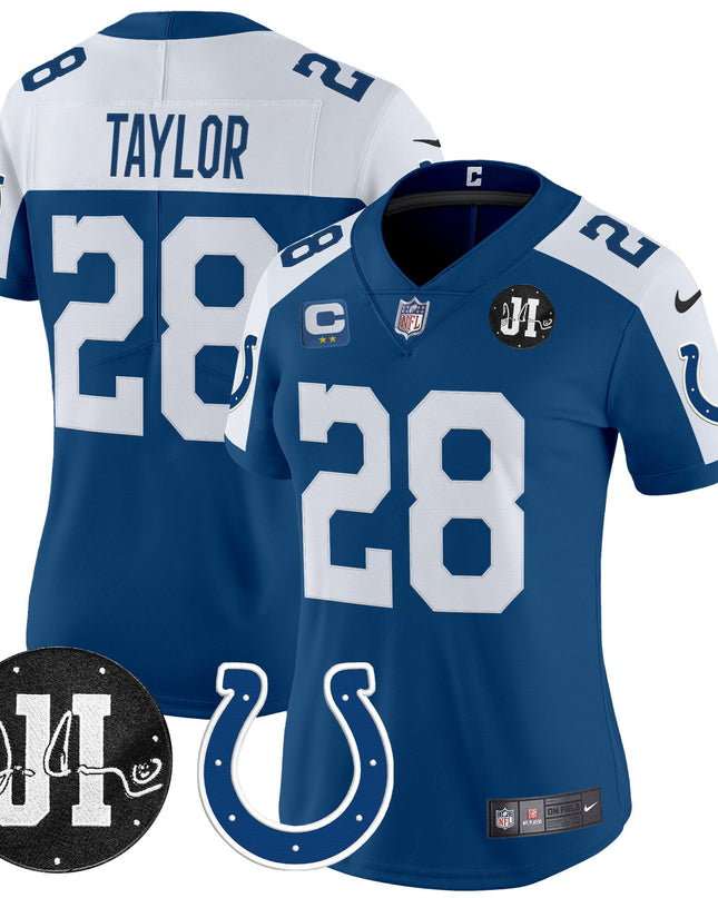 Women's Indianapolis Colts 2025 Jim Irsay Patch Vapor Limited Jersey - All Stitched