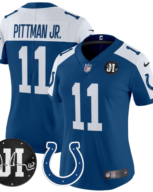 Women's Indianapolis Colts 2025 Jim Irsay Patch Vapor Limited Jersey - All Stitched