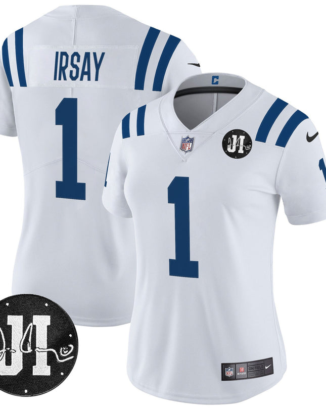 Women's Indianapolis Colts 2025 Jim Irsay Patch Vapor Limited Jersey - All Stitched