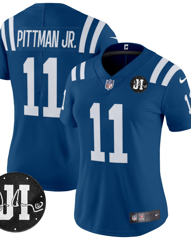 Women's Indianapolis Colts 2025 Jim Irsay Patch Vapor Limited Jersey - All Stitched