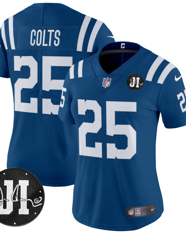 Women's Indianapolis Colts 2025 Jim Irsay Patch Vapor Limited Jersey - All Stitched