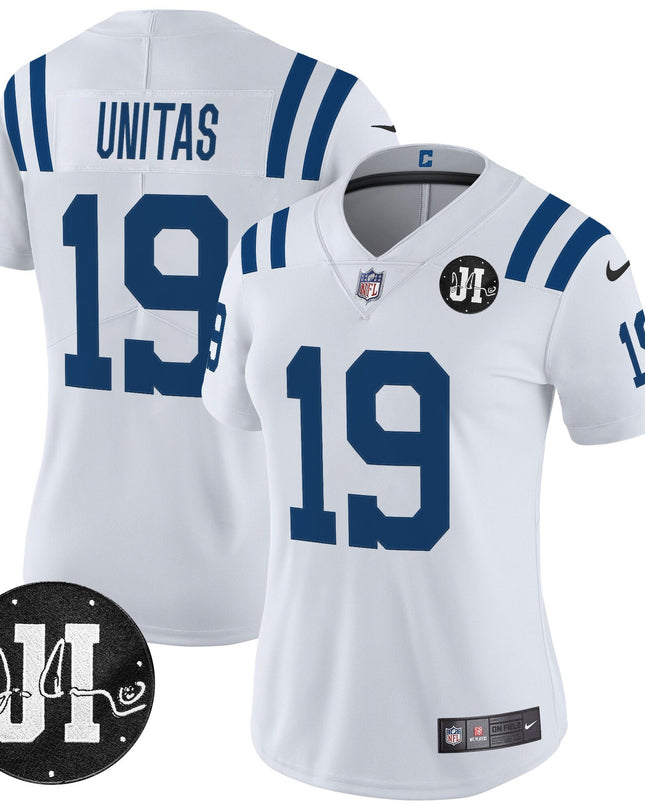 Women's Indianapolis Colts 2025 Jim Irsay Patch Vapor Limited Jersey - All Stitched