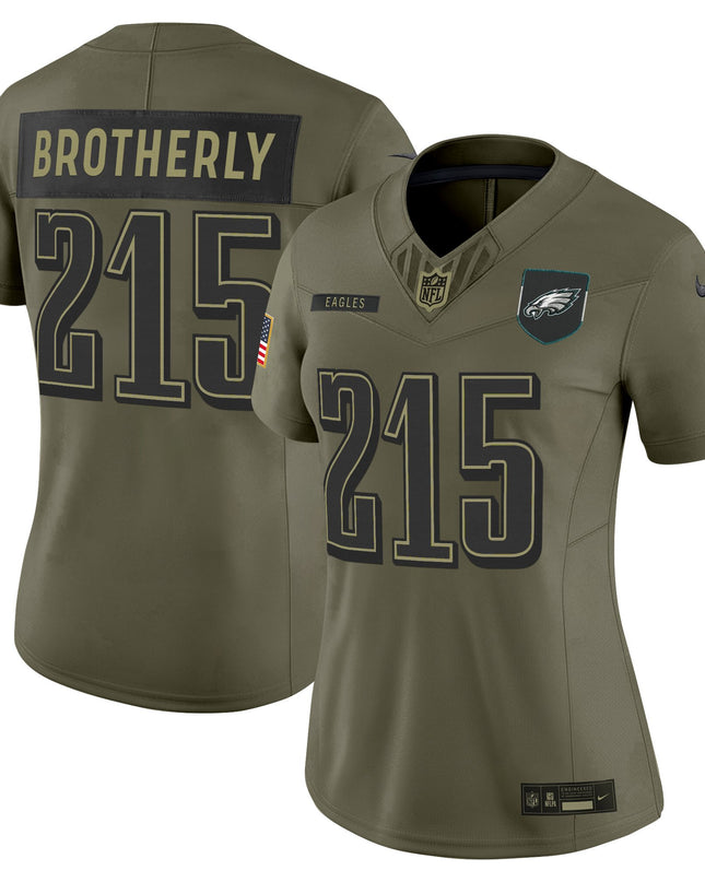Women's Philadelphia Eagles 2025 Salute to Service Limited Jersey - All Stitched