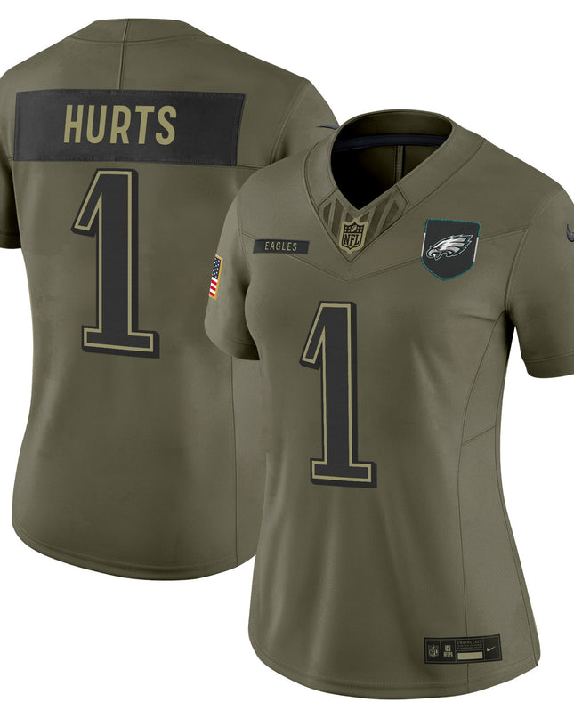 Women's Philadelphia Eagles 2025 Salute to Service Limited Jersey - All Stitched