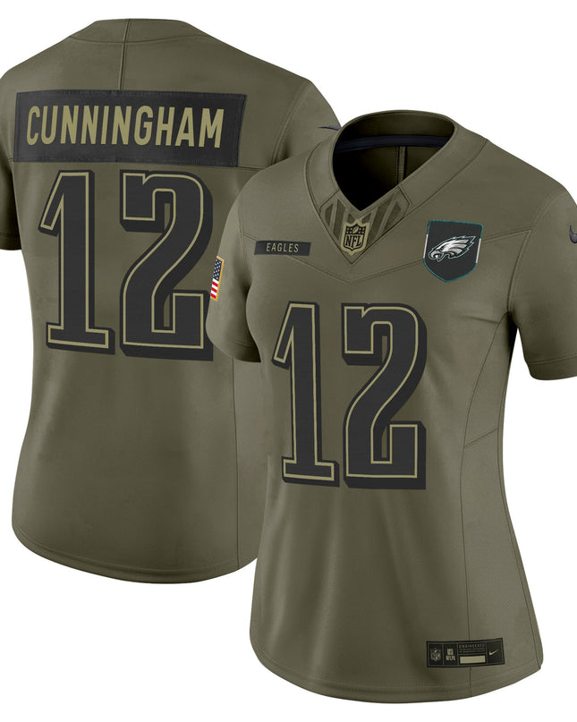Women's Philadelphia Eagles 2025 Salute to Service Limited Jersey - All Stitched