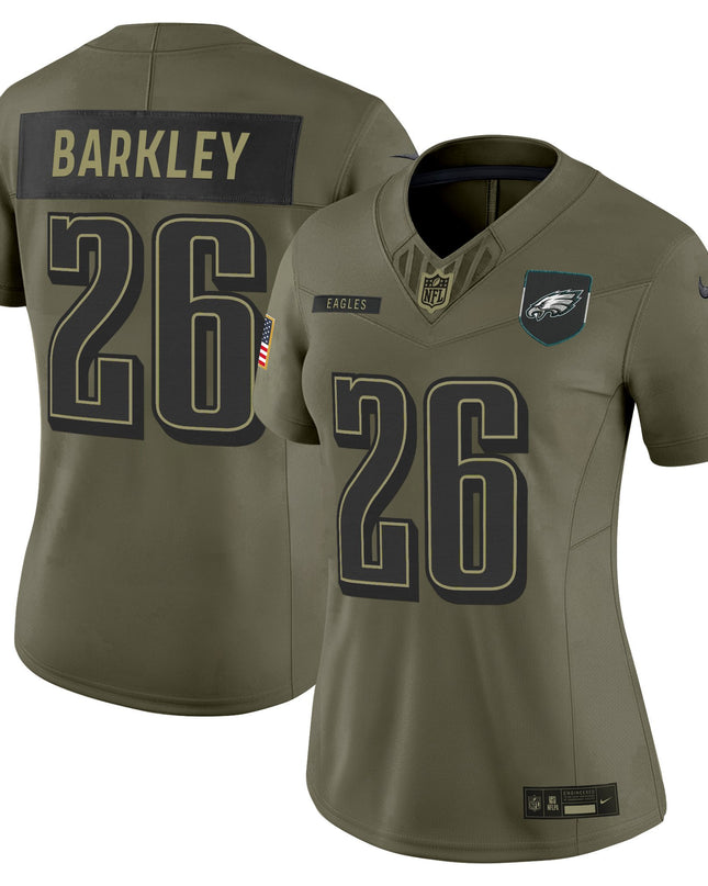 Women's Philadelphia Eagles 2025 Salute to Service Limited Jersey - All Stitched