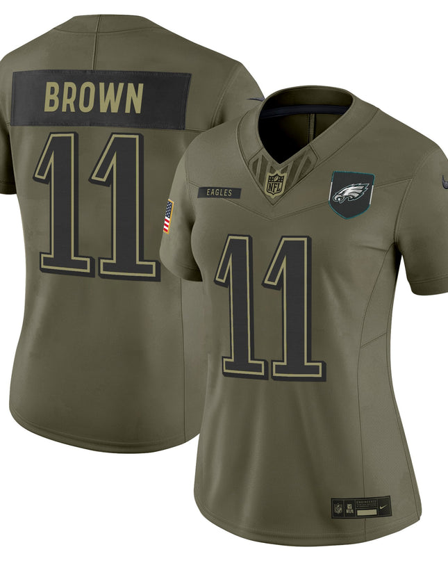 Women's Philadelphia Eagles 2025 Salute to Service Limited Jersey - All Stitched