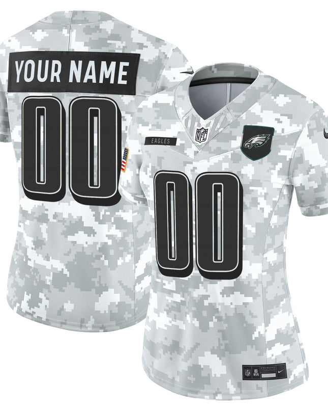 Philadelphia Eagles 2025 Salute to Service Limited Custom Jersey - All Stitched