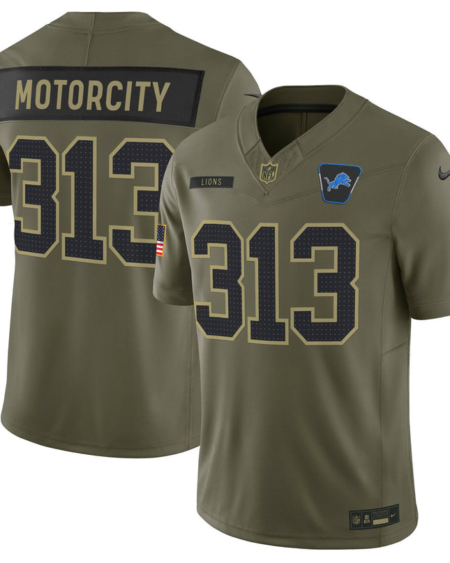 Men's Detroit Lions 2025 Salute to Service Vapor Limited Jersey - All Stitched
