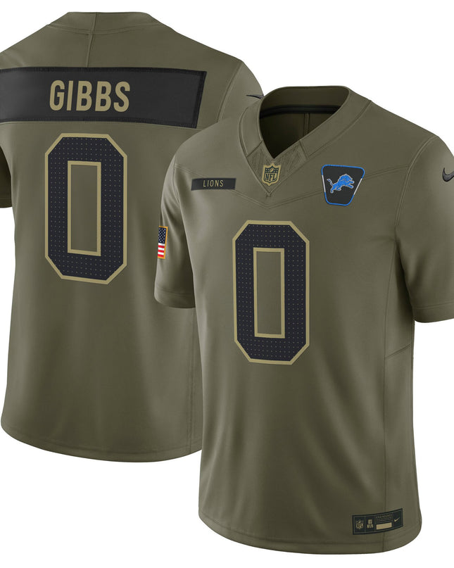 Men's Detroit Lions 2025 Salute to Service Vapor Limited Jersey - All Stitched