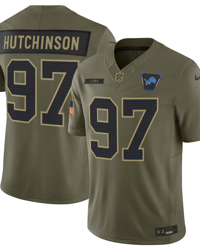 Men's Detroit Lions 2025 Salute to Service Vapor Limited Jersey - All Stitched