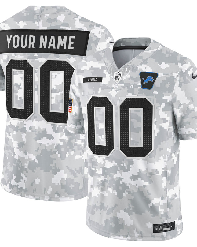 Detroit Lions 2025 Salute to Service Vapor Limited Custom Jersey - All Stitched