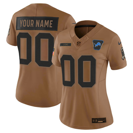 Detroit Lions 2025 Salute to Service Vapor Limited Custom Jersey - All Stitched