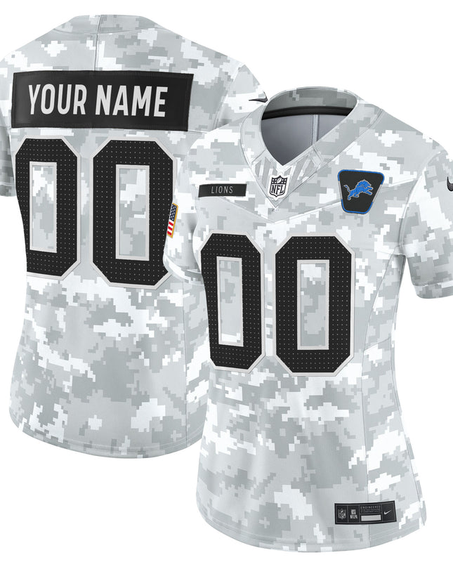 Detroit Lions 2025 Salute to Service Vapor Limited Custom Jersey - All Stitched