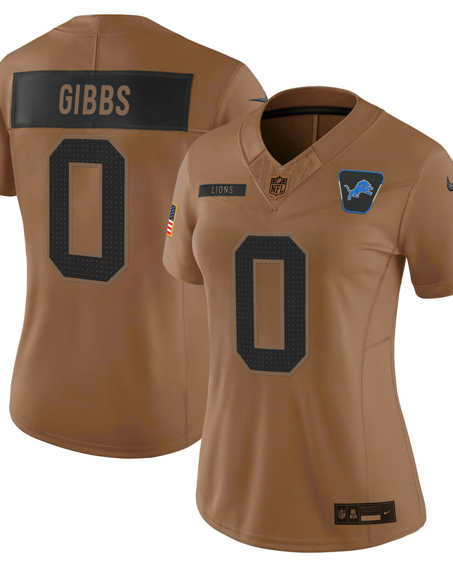Women's Detroit Lions 2025 Salute to Service Vapor Limited Jersey - All Stitched