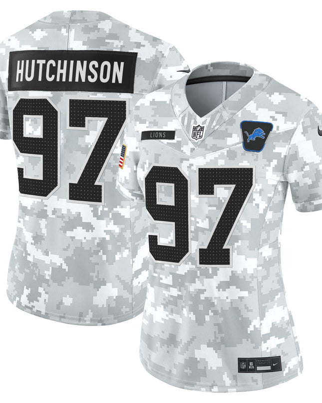 Women's Detroit Lions 2025 Salute to Service Vapor Limited Jersey - All Stitched