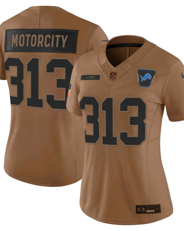 Women's Detroit Lions 2025 Salute to Service Vapor Limited Jersey - All Stitched