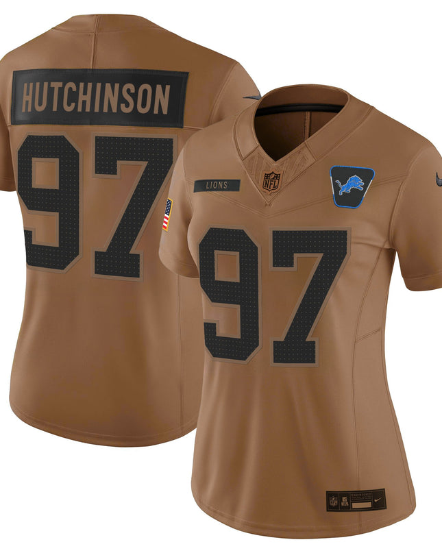 Women's Detroit Lions 2025 Salute to Service Vapor Limited Jersey - All Stitched