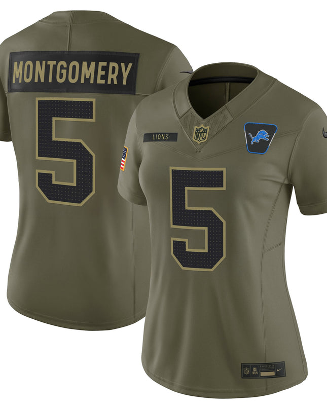 Women's Detroit Lions 2025 Salute to Service Vapor Limited Jersey - All Stitched