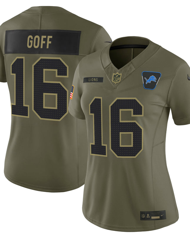 Women's Detroit Lions 2025 Salute to Service Vapor Limited Jersey - All Stitched