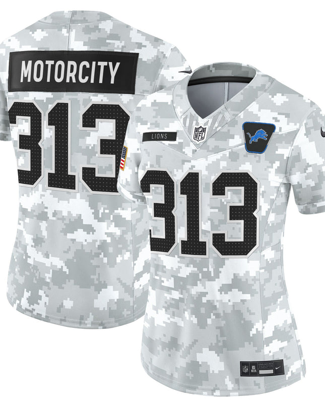Women's Detroit Lions 2025 Salute to Service Vapor Limited Jersey - All Stitched