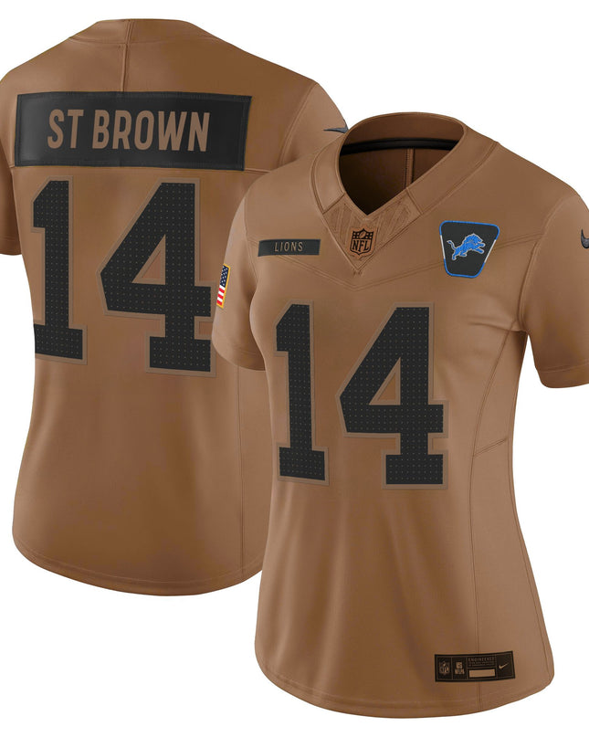 Women's Detroit Lions 2025 Salute to Service Vapor Limited Jersey - All Stitched