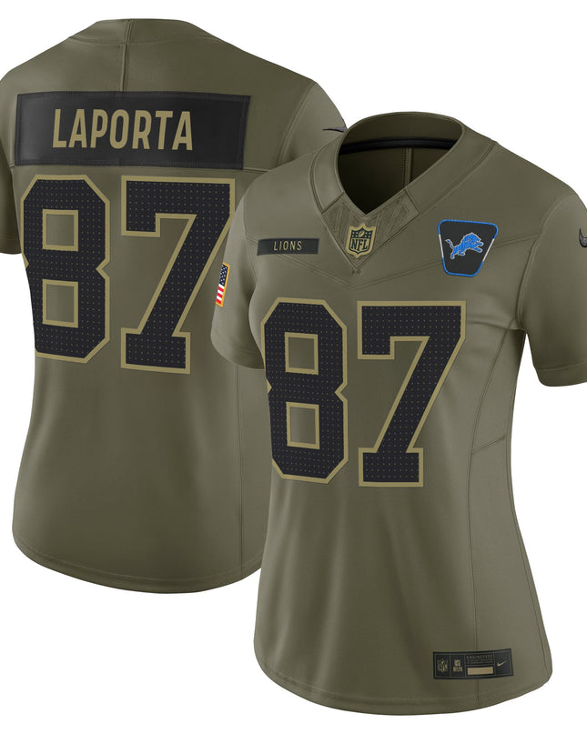 Women's Detroit Lions 2025 Salute to Service Vapor Limited Jersey - All Stitched