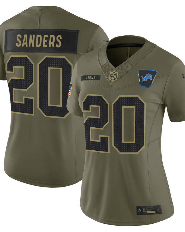 Women's Detroit Lions 2025 Salute to Service Vapor Limited Jersey - All Stitched