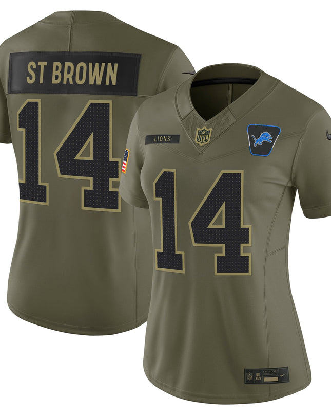 Women's Detroit Lions 2025 Salute to Service Vapor Limited Jersey - All Stitched