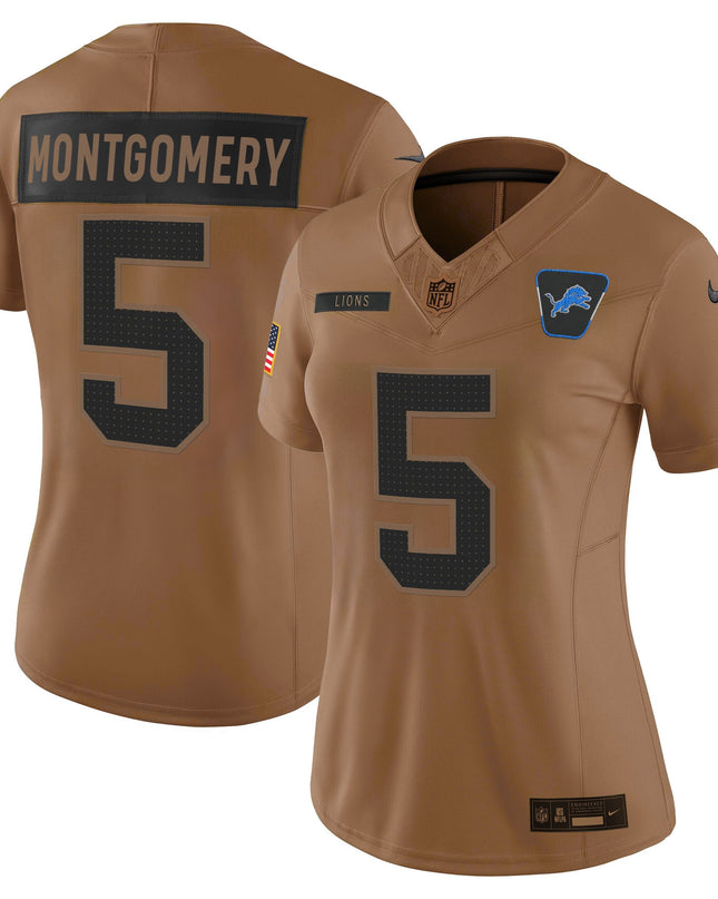 Women's Detroit Lions 2025 Salute to Service Vapor Limited Jersey - All Stitched
