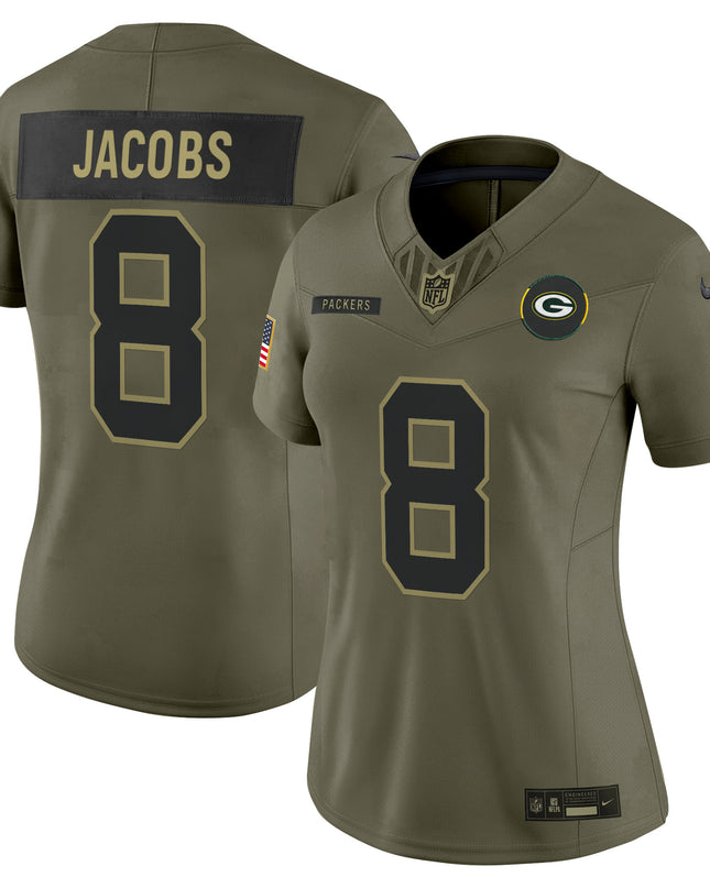 Women's Green Bay Packers 2025 Salute to Service Vapor Limited Jersey - All Stitched