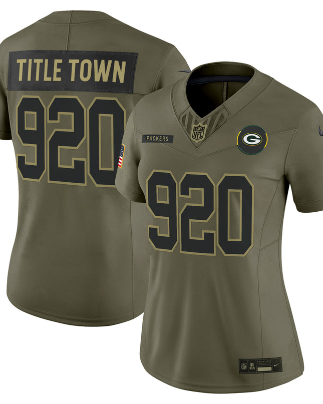 Women's Green Bay Packers 2025 Salute to Service Vapor Limited Jersey - All Stitched