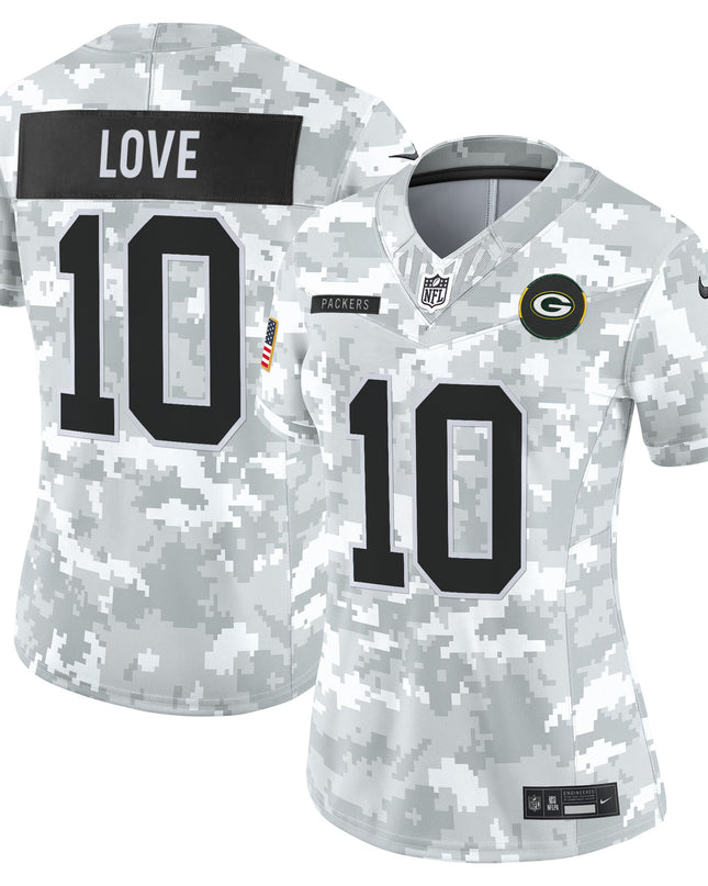 Women's Green Bay Packers 2025 Salute to Service Vapor Limited Jersey - All Stitched