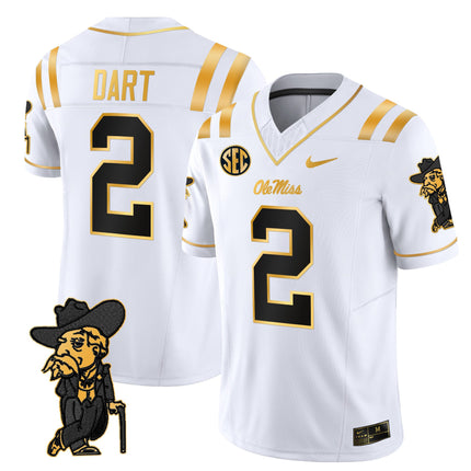 Men's Ole Miss Rebels 2025 Gold Vapor Limited Jersey - All Stitched