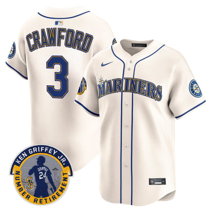 Men's Seattle Mariners 2025 Ken Griffey Jr. Patch Vapor Premier Limited Jersey - All Stitched