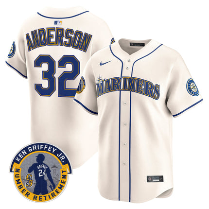 Men's Seattle Mariners 2025 Ken Griffey Jr. Patch Vapor Premier Limited Jersey - All Stitched