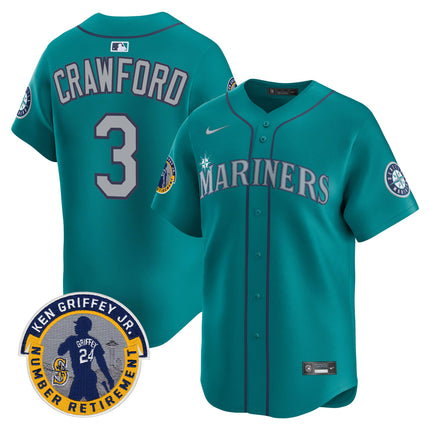 Men's Seattle Mariners 2025 Ken Griffey Jr. Patch Vapor Premier Limited Jersey - All Stitched