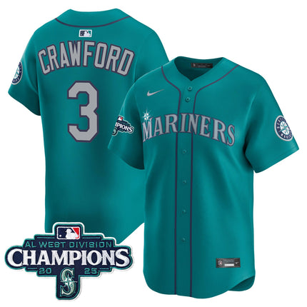 Men's Seattle Mariners 2025 AL West Division Champions Vapor Premier Jersey - All Stitched