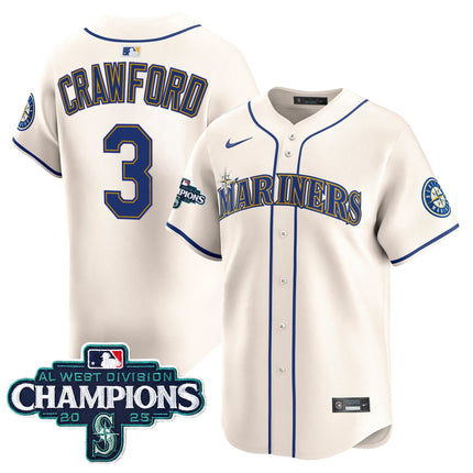 Men's Seattle Mariners 2025 AL West Division Champions Vapor Premier Jersey - All Stitched
