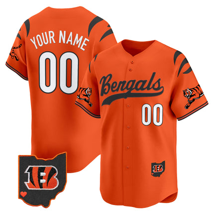 Cincinnati Bengals 2025 Vapor Limited Baseball Custom Jersey V2 - All Stitched